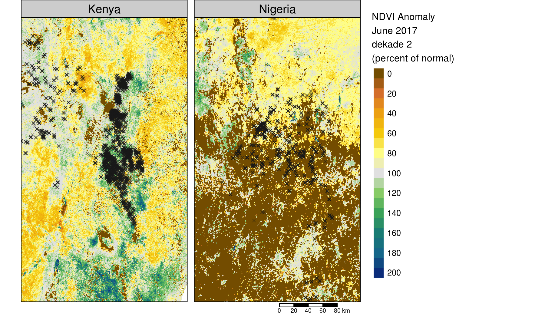 NDVI Anomaly (June 2017, percent of 10-year median 2007-2016)